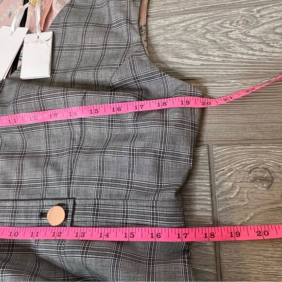 NWT Ted Baker Gray Check Ristad Dress 14 - Picture 8 of 11